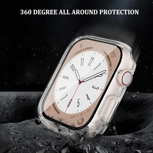 2 Pack Waterproof Case Compatible with Apple Watch 40mm SE (2nd Gen) Series 6 5 4 with Tempered Glass Screen Protector, Full Protective Hard PC Bu...