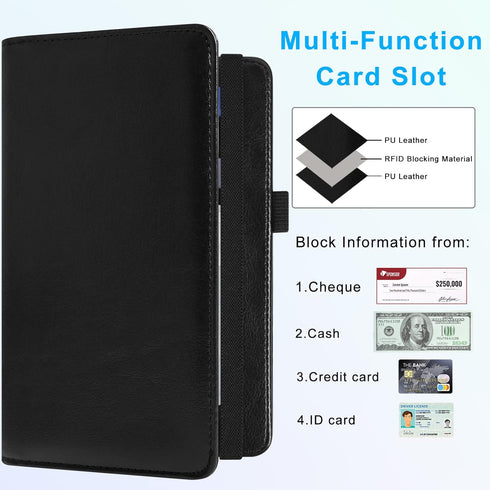 ACdream Checkbook Cover, Leather RFID Blocking Check Book Wallet, Protective Premium Business and Personal Duplicate Checks Holder, with Credit Ca...