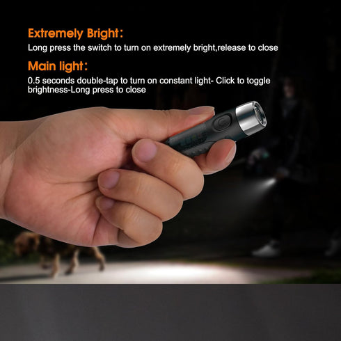 S12Plus Keychain Flashlight?610 High Lumen EDC Pocket Flashlight,USB C Rechargeable Mini LED Flashlight,Small Flashlight for Everyday use, Backpac...