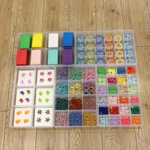 BangQiao 2 Pack Fixed 12 Grids Clear Plastic Organizer Sorting Tray and Transparent Storage Divider Box Container Case for Hardware, Craft, Sewing...
