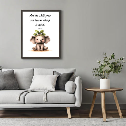 Posterizer 1 pcs-Child Grew and Became Strong- Bible Verse-Religious Posters-Kids Room Art-Gift for Daughter, Son, Kids-decor for nursery toddlers...