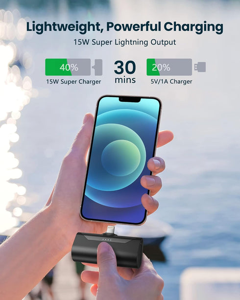 Small Portable Charger for iPhone 4800mAh Power Bank Ultra-Compact 15W Mini Battery Pack Battery Bank Charger Compatible with iPhone 14 Pro/13/12/...