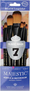 Majestic Royal & Langnickel Filbert and Oval Wash Artist Brush Set, 7-Piece...