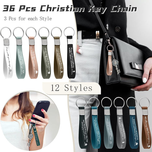 36 Pcs Christian Keychains Church Gifts in Bulk Bible Verse Religious Siliconce Inspirational Sunday School Teacher Gifts...