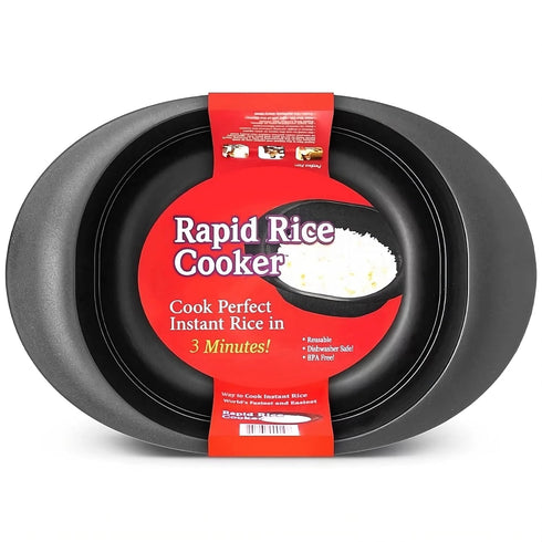 Rapid Rice Cooker | Microwave Rice Blends in Less Than 3 Minutes | Perfect for Dorm, Small Kitchen, or Office | Dishwasher-Safe, Microwaveable, & ...