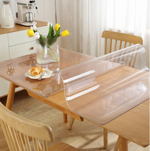 Clear Table Protector 12 x 24 Inch, 1.5mm Thick Plastic Table Cover, Waterproof PVC Clear Table Cover Protector, Desk Protector Mat, Writing Desk ...