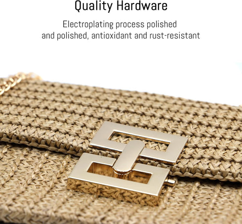 Straw Clutch Purses Women,Clutch Wallet Rattan,Vintage Summer Straw Beach Bag Boho Raffia Beach Bags Evening Bag...