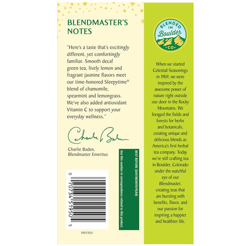 Celestial Seasonings Sleepytime Decaf Lemon Jasmine Green Tea Bags 20 Tea Bags...