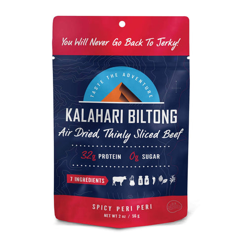 Spicy Peri Peri Kalahari Biltong, Air-Dried Thinly Sliced Beef, 2oz (Pack of 1), Sugar Free, Gluten Free, Keto & Paleo, High Protein Snack...