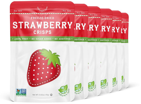 Nature’s Turn Freeze-Dried Strawberry Crisps – Healthy, Gluten-Free, Crispy & Delicious, Plant-Based Snack, Ideal for Cereal, Smoothies, School Lu...
