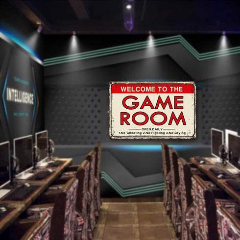 Video Game Room Accessories and Decor Retro Arcade Tin Signs Billiard Theater Powder Room Wall Decor Home Gaming Art Poster Gamer Decorations 8×12...