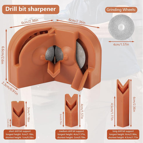 Drill Bit Sharpener, Professional Multipurpose Drill Bit Grinder Electric Grinding Tool Versatile All Drill Bit Grinding Sharpener Jig Machine for...