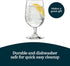 Libbey Entertaining Essentials Stemmed Water Glasses, Clear Multi Purpose Water Goblet Set of 6, Dishwasher Safe 16 oz Goblet Glasses for Parties...