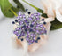 Gyn&Joy Silvery Tone Purple Violet Amethyst Colored Crystal Rhinestones Lily Floral Wedding Flower Brooch Pin...