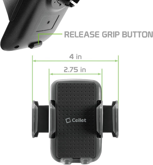 Cellet Cell Phone Holder Adjustable Car Dashboard Smartphone Clip In Mount Compatible for iPhone 13 Pro 12 Pro Max Mini SE Galaxy S21 Ultra 5G S20...
