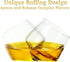 Barbuzzo Rolling Whiskey Glasses (Set of 2) – Hand-Blown Stemless Whiskey Glasses That Roll for Better Aeration – Perfect for a Variety of Spirits...