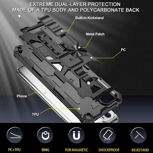 Ailiber Compatible with OnePlus 9 Pro Case with Screen Protector, for Magnetic Car Mount, Kickstand Holder, Rugged Shockproof Bumper Military Grad...