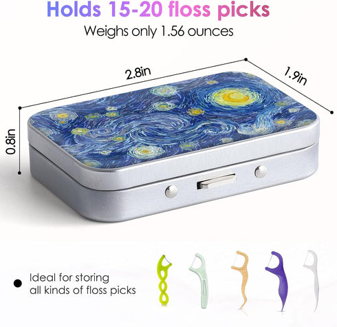Dental Floss Portable Case, Easy to Store Floss Picks of Various Sizes, Portable Dental Floss Dispenser is Perfect for Travelling, Hotels, Dinners...