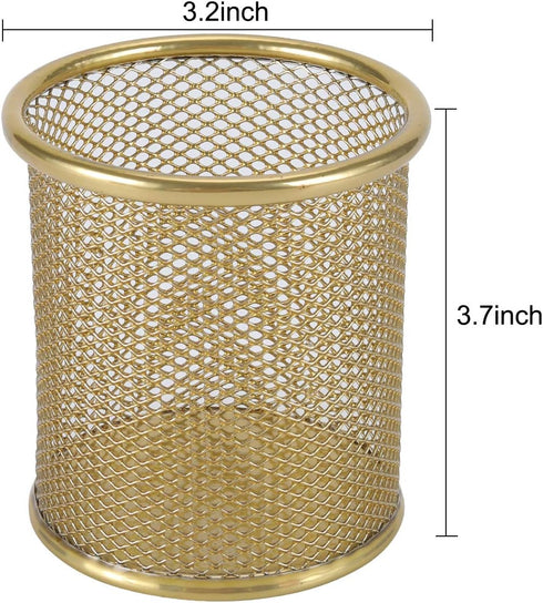 PAG Pencil Holder for Desk, 2 Pack Desktop Pen Cup, Office Supplies Desk Organizers and Accessories Organization, Makeup Brush Holder, Gold...