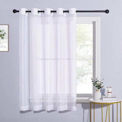 NICETOWN Sheer Curtains for Patio Door, Grommet Voile Texture Soft Lightweight Window Curtains and Drapes Elegant for Bedroom/Living Room/Sliding ...