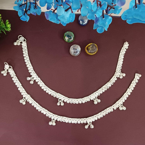 Efulgenz Indian Anklets for Women Anklet Bells Indian Payal Anklet Silver Anklet Indian Oxidized Indian Jewelry Indian Ankle Bracelets Anklets Ind...
