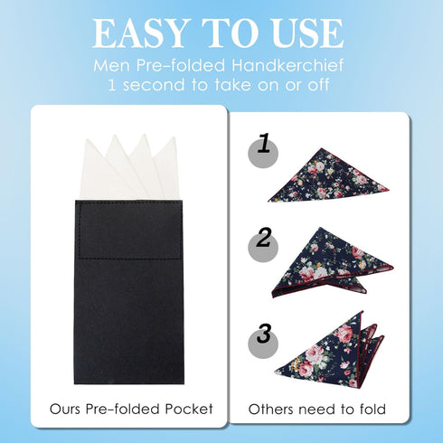 Mantieqingway Prefolded Pocket Squares for Men,Masculine Polyester Suit Handkerchiefs Pocket Hankies for Wedding Party...