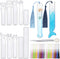 10 Pieces Silicone Bookmark Resin Mold DIY Bookmark Mould Epoxy Resin Casting Mold in 10 Cute Styles with 20 Pieces Random Color Tassels Craft, 20...