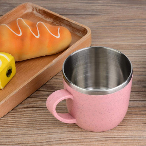 220ml Pink Coffee Cup, Stainless Steel Insulated Pot Coffee Mug with Handle for Water Coffee Juice Milk, Home, School, Outdoor(Pink)...