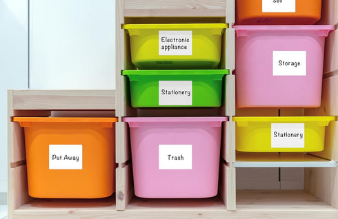 160 Pcs Removable Labels for Storage Bins - 6 X 4 inch, Tear Resistant & No Residue, Matte White Blank Box Labels for Home, School & Business Orga...