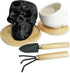 2PCS White and Black Skull Succulent Planter Pots Set, Creative Plant Lover Gifts Cactus Plant Pot Pen Pencil Holder for Home Office Decor (Black ...