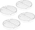 TeamFar Round Cooling Rack Set of 4, 7½ Inch Round Baking Steaming Roasting Rack Set Stainless Steel for Pot Air Fryer, Healthy & Mirror Finish, D...