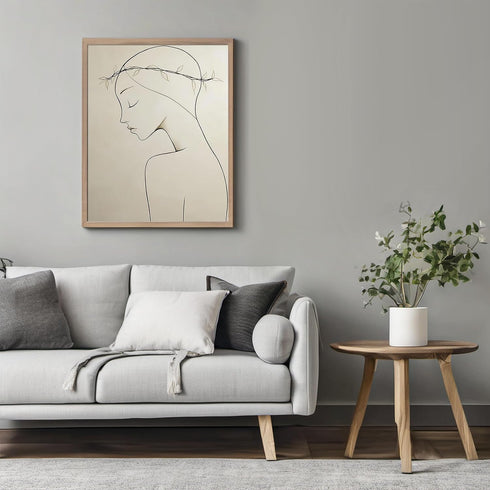 Posterizer 1 pcs-black and white-minimalist drawing style-line art woman with hair piece-Abstract & Modern Art Gift for Men Women Entrepreneur Te...
