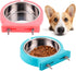 kathson 2 Pack Crate Dog Bowl Removable Stainless Steel Water Food Bowl Hanging Pet Cage Coop Cup for Rabbit Cat Puppy Bird Bunny Small Animals...
