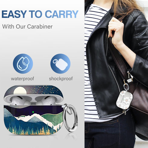 Compatible with Airpod Pro Case with Keychain/Lanyard/Cleaner Kit,Airpod Pro Case Cover,Apple Airpods Pro Case,Case for Airpods Pro[Front Led Visi...