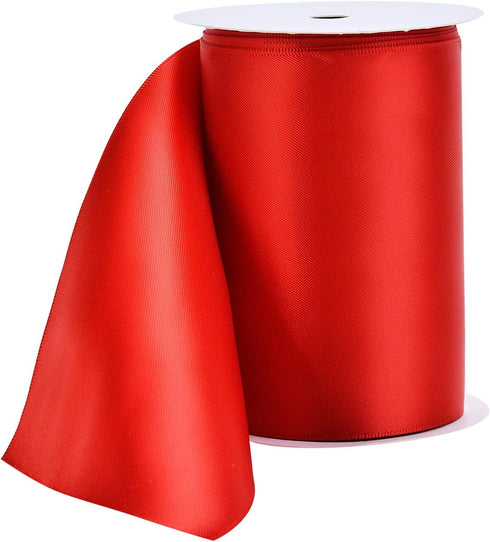 YAMA Double Face Satin Ribbon Roll - 4 inch Wide Solid Color Craft Ribbon, Great for Chair Sash,Making Bow, Sewing and Wedding Bouquet- 5 Yard/Spo...
