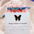 Always believe in yourself Butterfly Bracelet,Adjustable Hand Woven Bracelets for Women,Cute Butterfly Charm Bracelets Matching Bracelet Friendshi...