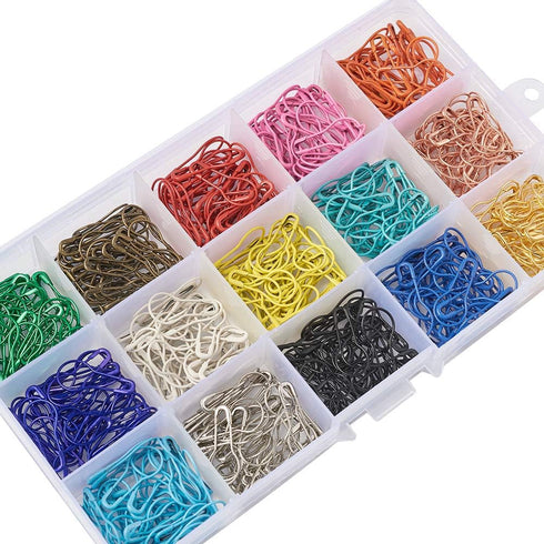 KISSITTY About 600pcs/box 15 Colors Bulb Safety Pins 22mm Calabash Quilting Sewing Pin for Clothing Crafting Home Office Use Art Craft Sewing Jewe...