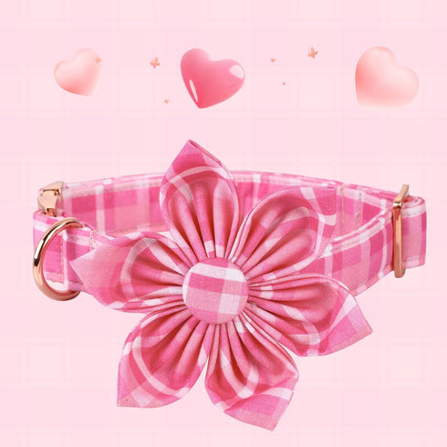 Lionheart Glory Dog Collar, Pink Dog Collar with Flower, Cute Floral Pattern Pet Collar Adjustable Dog Collar for Large Dogs...