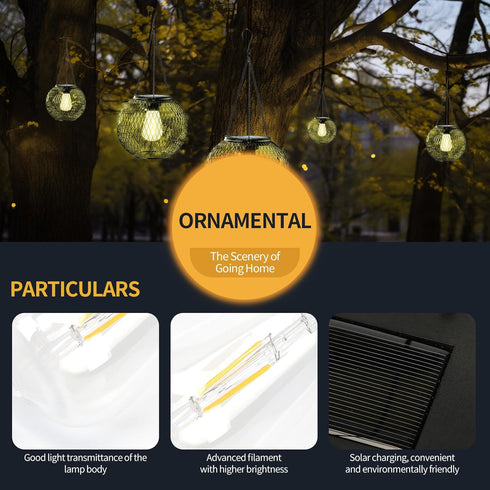 Replacement Solar Light Parts-Solar Lanterns Outdoor Waterproof Two Sizes for Versatile Switching 2 Pack They Can Serve As Accessories Or Stand Al...