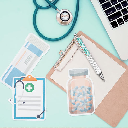 24 Pharmacy Pens for Nurse with 12 Nurse Sticky Notes Nurse Accessories for Work Funny Pharmacy Drug Nursing Week Pens Gifts Medical Assistant Pha...