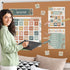 Modern Boho Calendar Bulletin Board Set for Classroom Decoration Rainbow Calendar Seasons Weather Chart Boho CTP Bulletin Board Paper-Cuts for Tea...