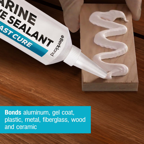 3 oz Marine Adhesive Sealant 4000/4200 Fast Cure UV (White) - Sem-Permanent, Flexible Bonding and Sealing - UV Resistant, above & below Waterline ...