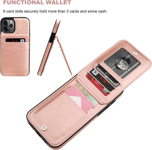 KIHUWEY Compatible with iPhone 12 Pro Max Case Wallet with Credit Card Holder, Premium Leather Magnetic Clasp Kickstand Heavy Duty Protective Cove...