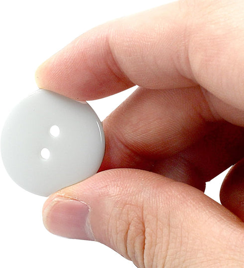 50 Pcs Premium 2-Hole Resin Sewing Buttons - White Round Mixed Buttons for Sewing, DIY, and Holiday Decoration (White)...