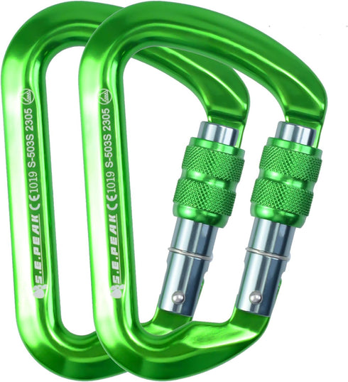 SEPEAK UIAA 30kN Locking Climbing Carabiner, Professional Heavy Duty Screwgate Clip for Outdoor Climbing, Mountaineering, Rappelling, Camping, Hik...