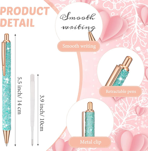 Sabary 12 Pcs Cute Pens for Nurses Women Girls Glitter Pen Fancy Pens with 12 Pcs Replacement Refills Retractable Pretty Pens for Nurse Day(Novel ...