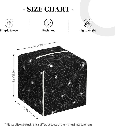 Leather Tissue Box Holder Spider Web Tissue Box Cover Square Waterproof Tissue Holder Organizer Modern Napkin Holder for Bedroom Dresser Night Sta...