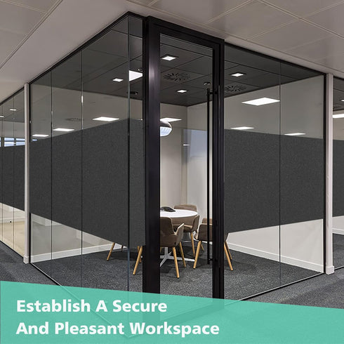 Volcanics Blackout Window Film Privacy Frosted Sun Blocking Black Window Cover Room Darkening Window Tint for Home Static Cling 100% Light Blockin...