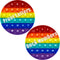 Rainbow Circle Shaped Pop Bubble Fidget Toy with Letters and Numbers, Xmas Gift Sensory Toy with Alphabets Kids Birthday Party Classroom Prize Str...