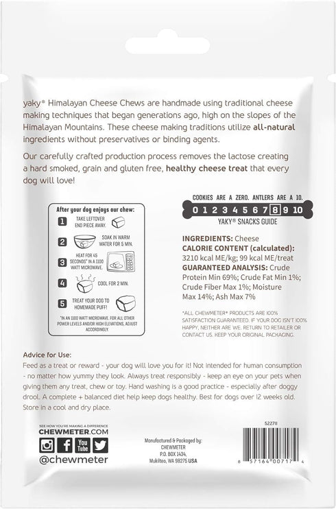 Chewmeter Himalayan Yaky Cheese Chew, 100% Natural, Long Lasting, Gluten Free, Healthy & Safe Dog Treats, Lactose & Grain Free, Protein Rich, Stai...